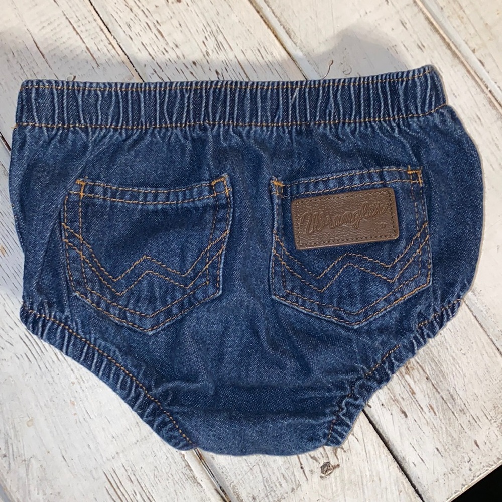 Vintage Western Baby Wrangler Denim Blue Jean Bloomers 6 months